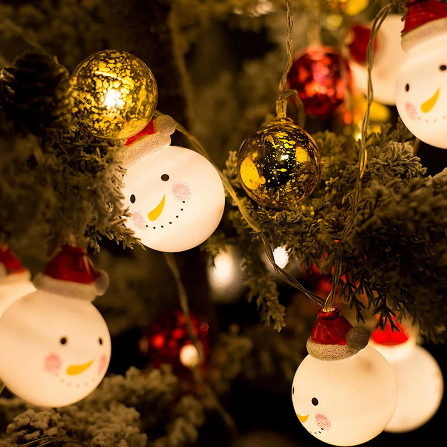 Behogar 10LED милый снеговик орнамент гирлянда сказочные огни на батарейках DIY