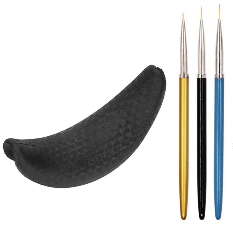 

1X Beauty Salon Hair Washing Sink Cushion & 3PC Crystal Acrylic Nail Art Brush Gel Carving Pen Brush