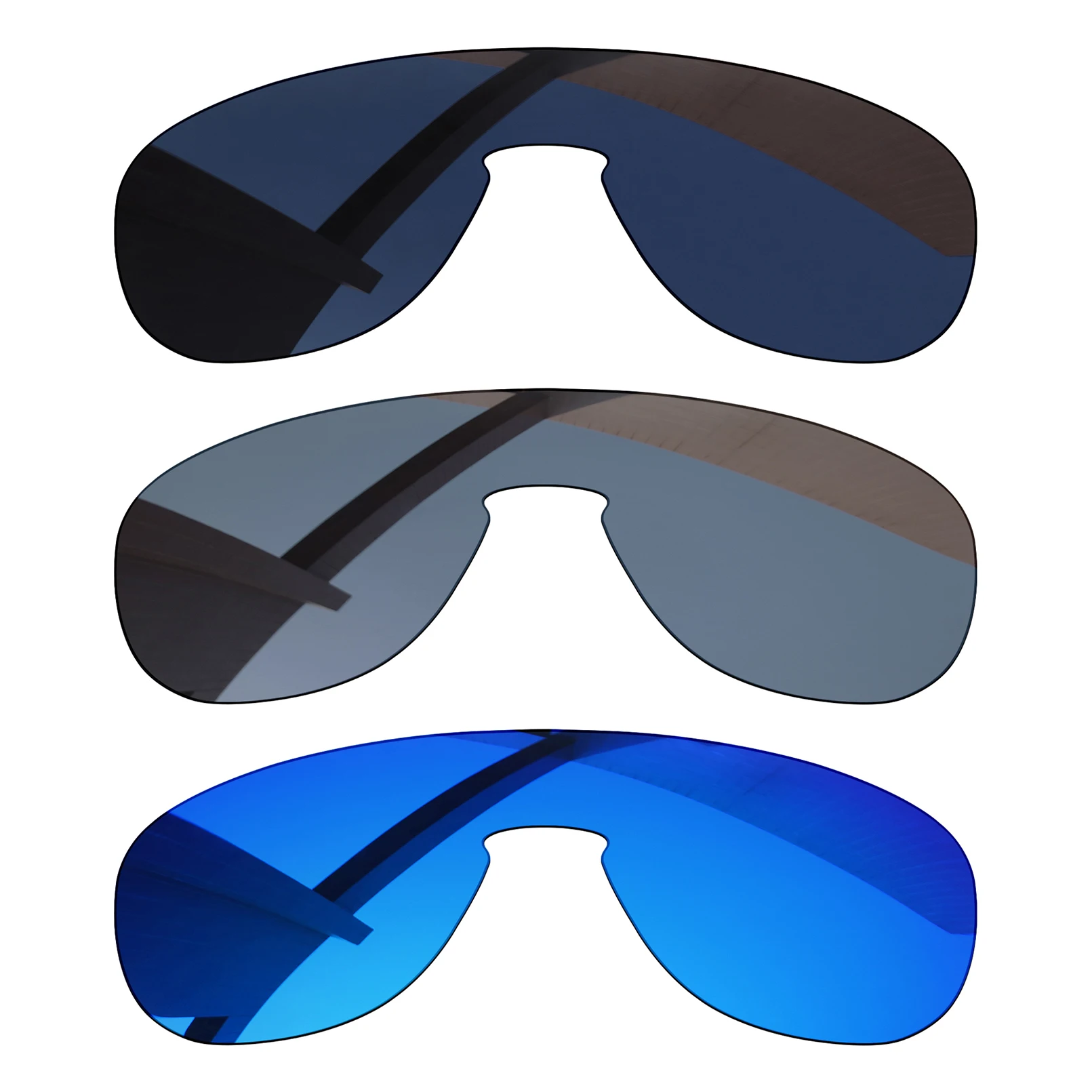 

Bsymbo 3 Pieces Pitch Black & Winter Sky & Sliver Grey Polarized Replacement Lenses for-Oakley Trillbe OO9318 Frame