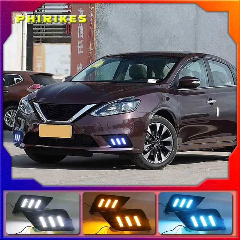 

Светодиодные дневные ходосветильник для Nissan Sentra sylphy 2016-2018, водонепроницаемые, 12 В, DRL, противотуманные фары, украшения, автомобильные аксессуары, 2 шт.