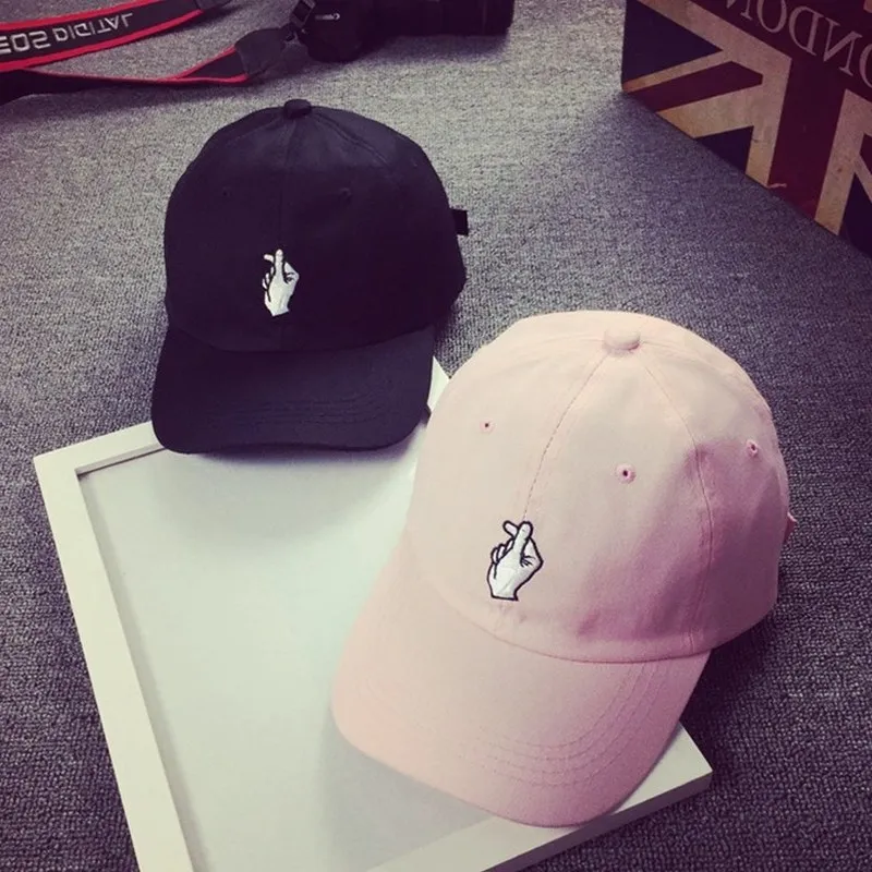 2 стиля пальцев любовь жесты спортивная шапка Регулируемая Snapback бейсболка KPOP Strapback Trucker шапки унисекс Флиппер сердце