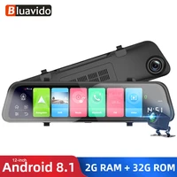 bluavido 12 ips 4g android 8 1 car rearview mirror dvr camera gps 2gb ram adas wifi bluetooth fhd 1080p dash cam video recorder
