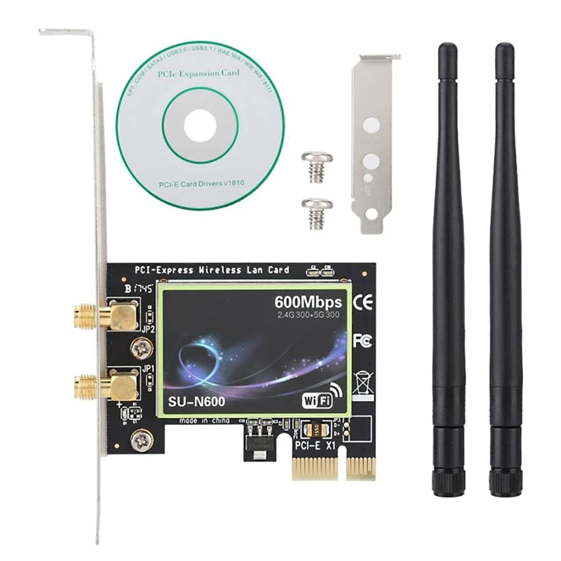 

SU-N600 Двухдиапазонная 600 Мбит/с PCI-E беспроводная сетевая карта PCI Express Gigabit Wireless Express Gigabit Ethernet адаптер