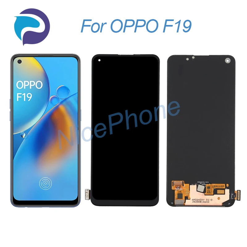 Для OPPO F19 ЖК-дисплей кодирующий преобразователь сенсорного экрана в сборе Замена 6,43 