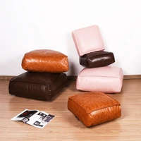 moroccan style pu leather pouf embroider craft sofa ottoman footstool artificial leather unstuffed tatami floor seat cushions