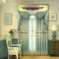 european style curtains light luxury chenille hollow embroidery shading customization curtains for living dining room bedroom