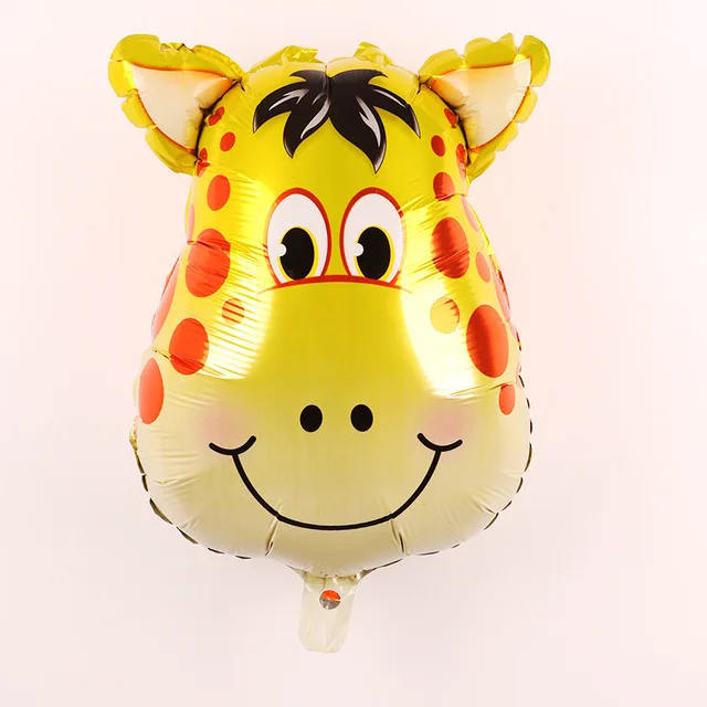 giraffe balloon Мультфильм джунгли животных Тема шар День Рождения украшения Дети одноразовые посуда декоративный шарик вечерние принадлежности - Цвет: giraffe balloon