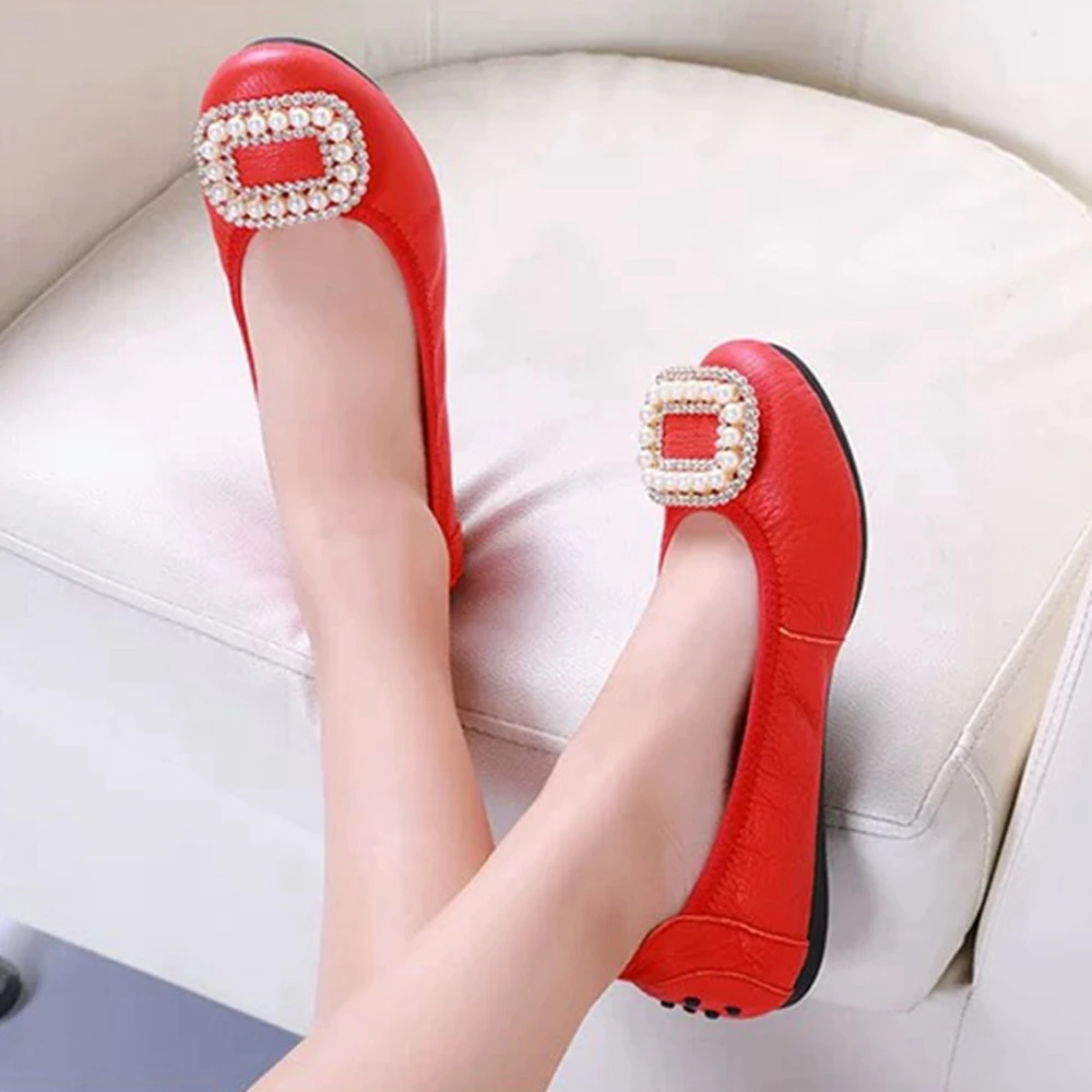Chueyz/Женская обувь; Новая модная обувь; балетки из натуральной кожи на плоской подошве с круглым носком; мягкая обувь; Лидер продаж; весенняя обувь на плоской подошве; Размеры 35-43