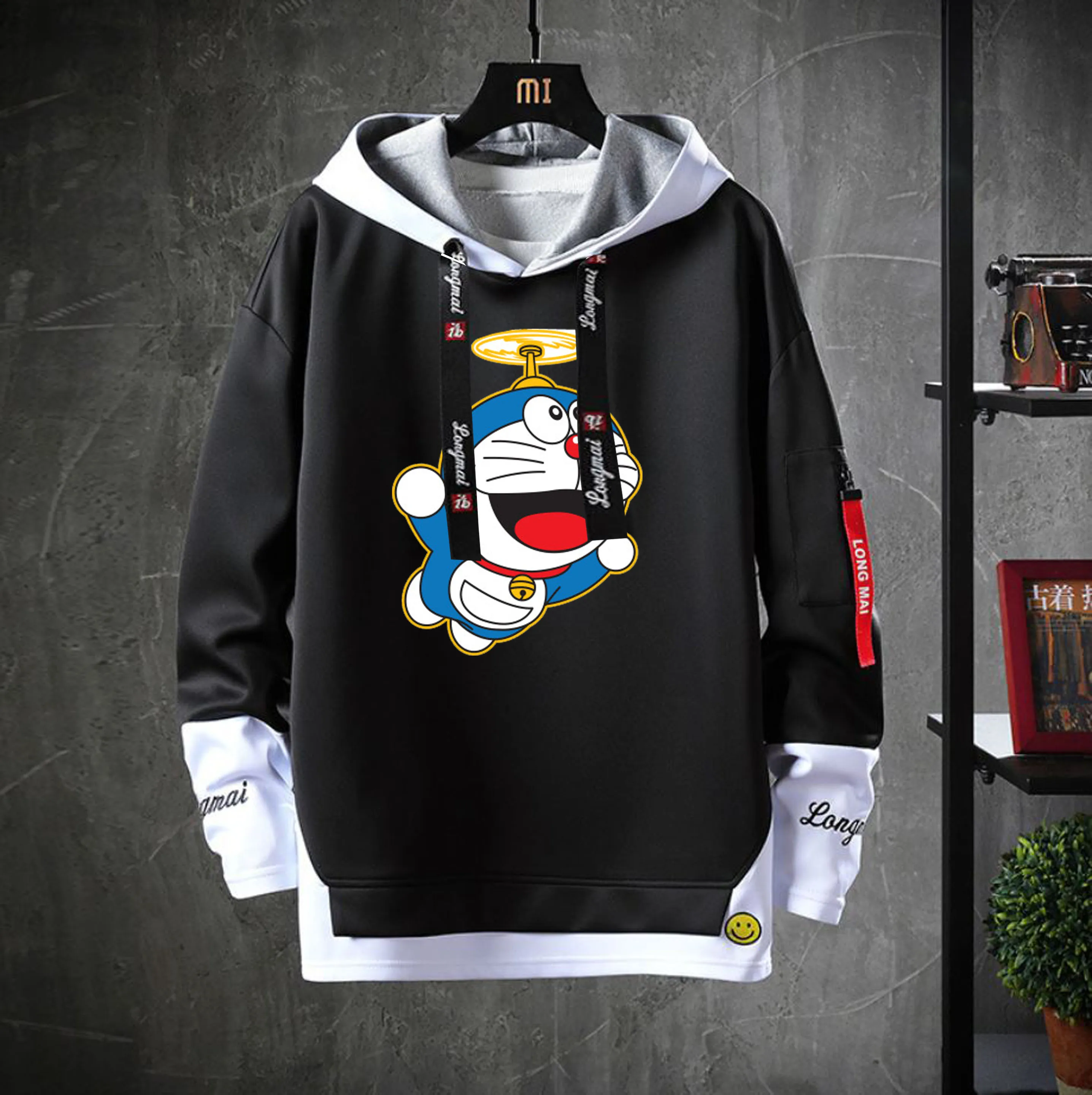 

Japan anime Doraemon Hooded Teenagers Cosplay Cartoon Costume coat Hoodies Unisex Casual Fake Two-Piece Sweatshirt jacket