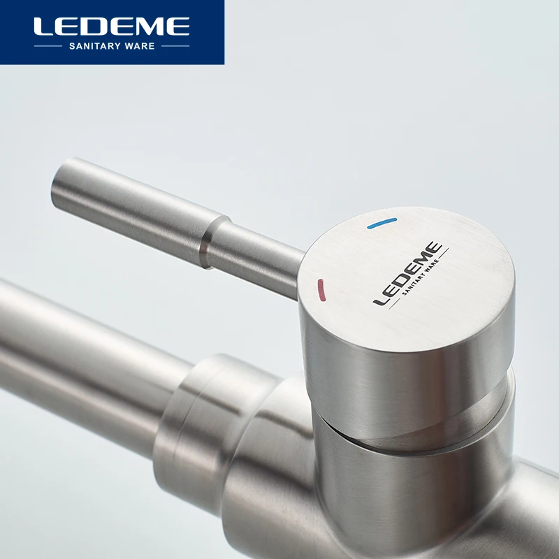 Кухонный кран LEDEME с фильтрованной водой смеситель двойным носиком для очистки