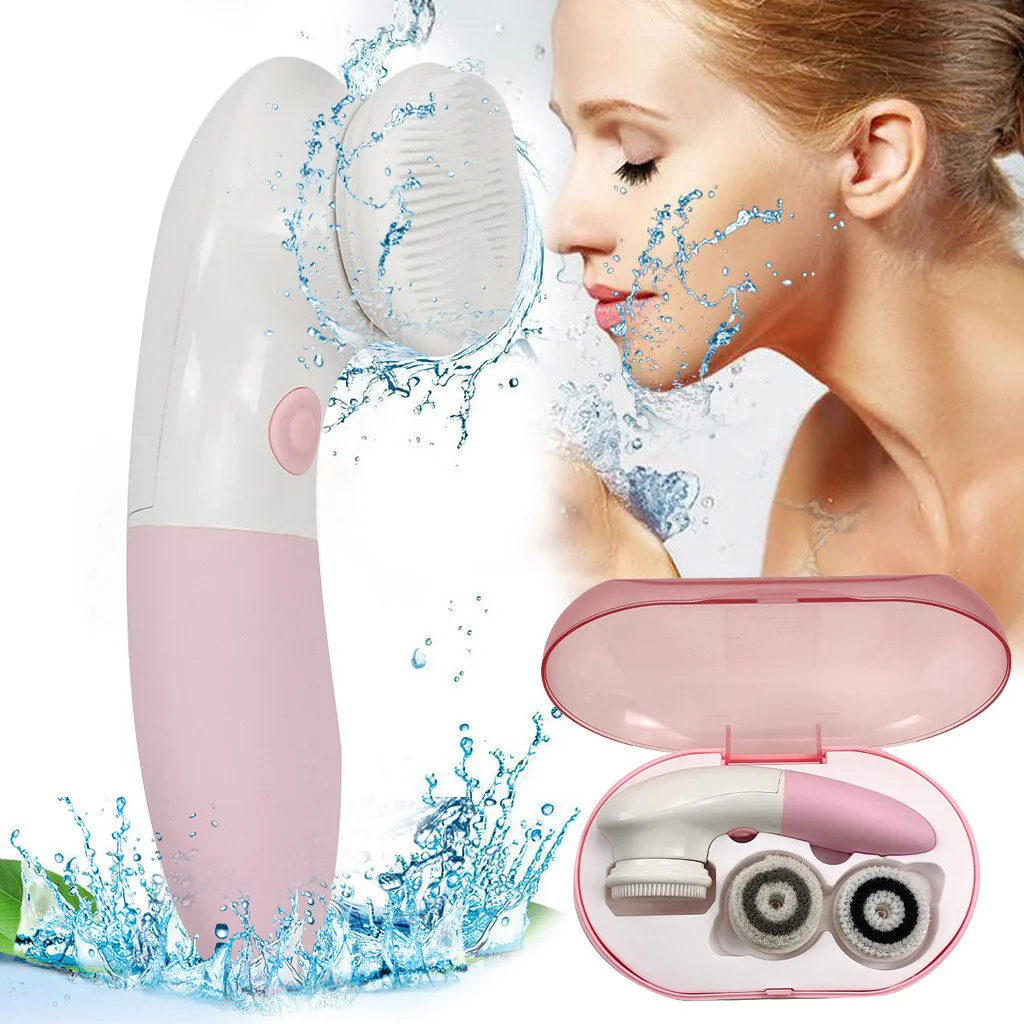 Щетка для очищения лица IPX7 водостойкая щетка с 3 кисточками Электрический