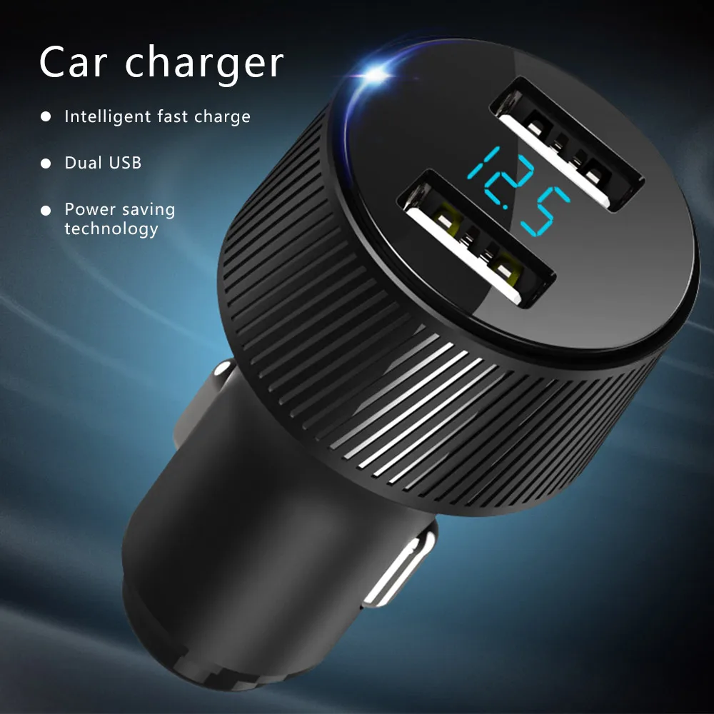 Автомобильное зарядное устройство двойной QC 3 0 USB цельнометаллическое быстрое