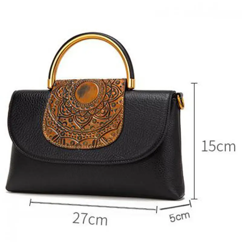

Bestform 2021 New Genuine Leather Vintage Satchels Totes Geometric Zipper Versatile Flap Pocket Women Handbags & Crossbody Bags