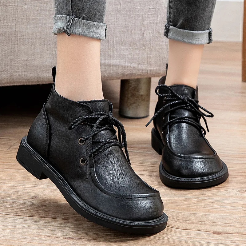 

Fashion Women Boots Winter Leather Women Shoe Comfortable Breathable Design Woman Boots 2021 Casual Footwear