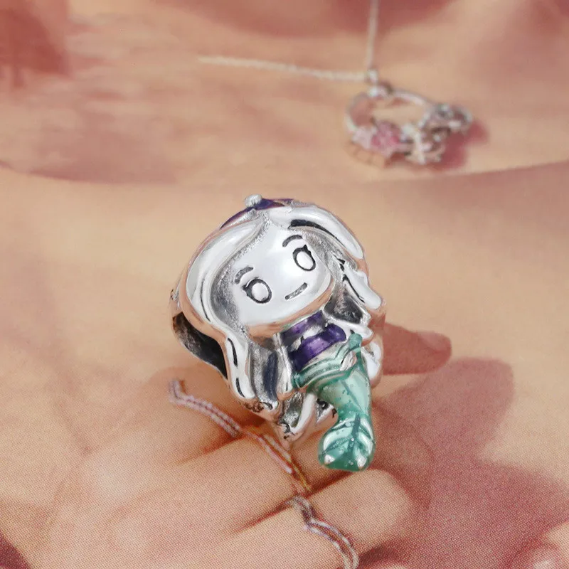 New Cute Girl Princess Pendant DIY Beads Suitable for Original Pandora Charm Bracelet Ladies Jewelry Making Gifts images - 6