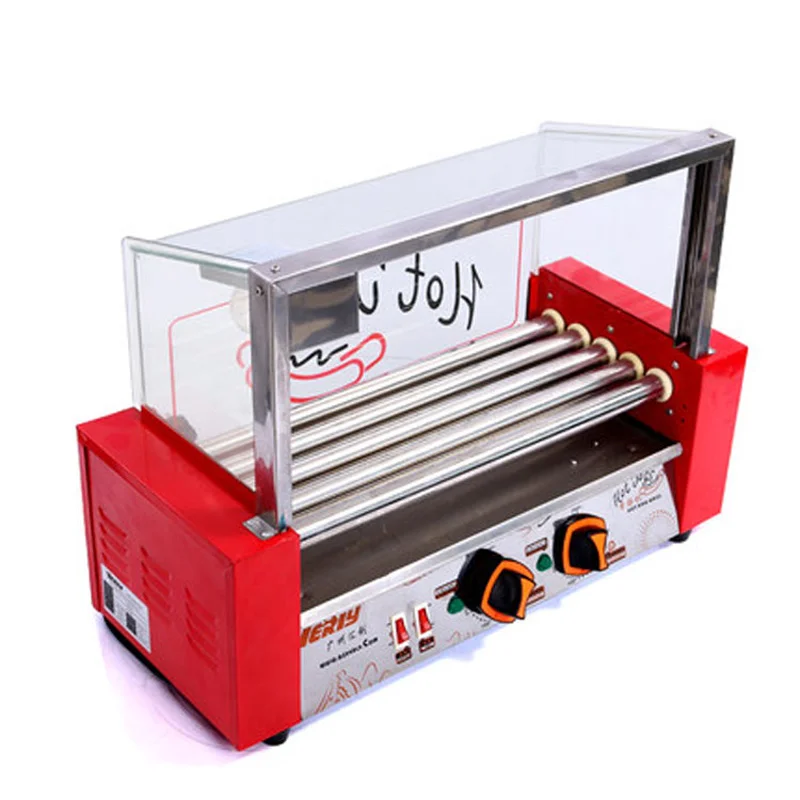

Electric Hot Dog Machine Sausage Baking 5 Rollers Grill Commecial Hot Dog Roller Grill Machine