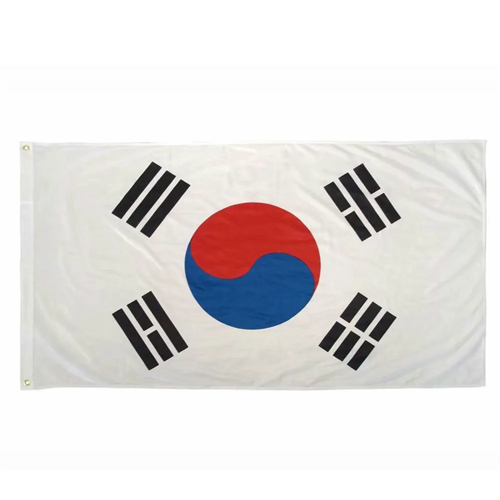 Флаг страны Корея 3x5 футов напечатанный полиэстер муха 90x150 см Корейская kr