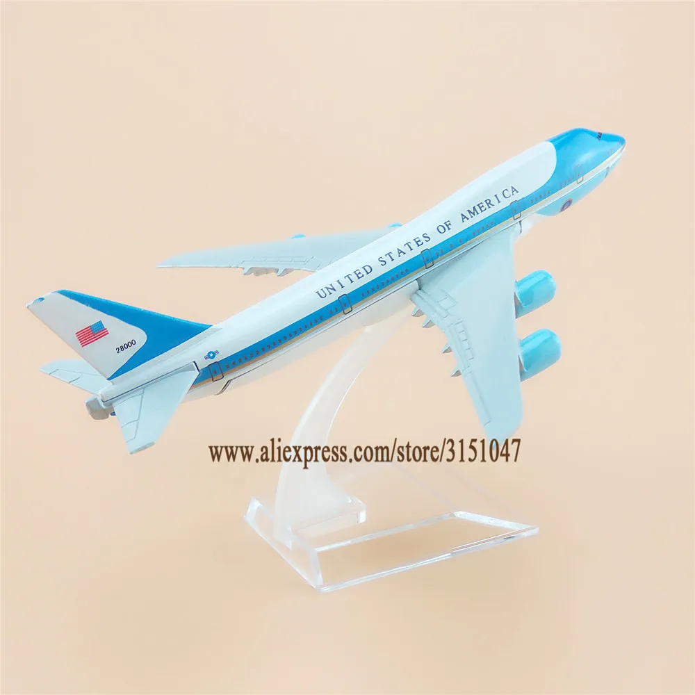 NEW Alloy Metal Air FORCE ONE B747 Airlines Airplane Model Boeing 747 Airways Plane Stand Aircraft Gifts 16cm | Дом и сад