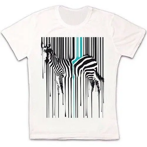 Dripping Zebra Art Animal Barcode Novelty Retro Vintage Unisex T Shirt 2029 |