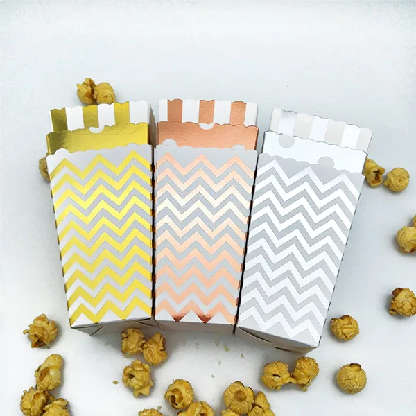 72 шт Ретро стиль попкорн коробки фольга роза/золото/серебро карнавал тема кино