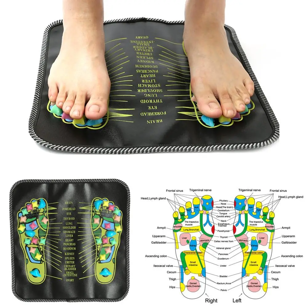 1Pc Acupuncture Cobblestone Foot Reflexology Massage Pad Walk Stone Square Massager Cushion for Relax Body Pain Health Care | Игрушки и