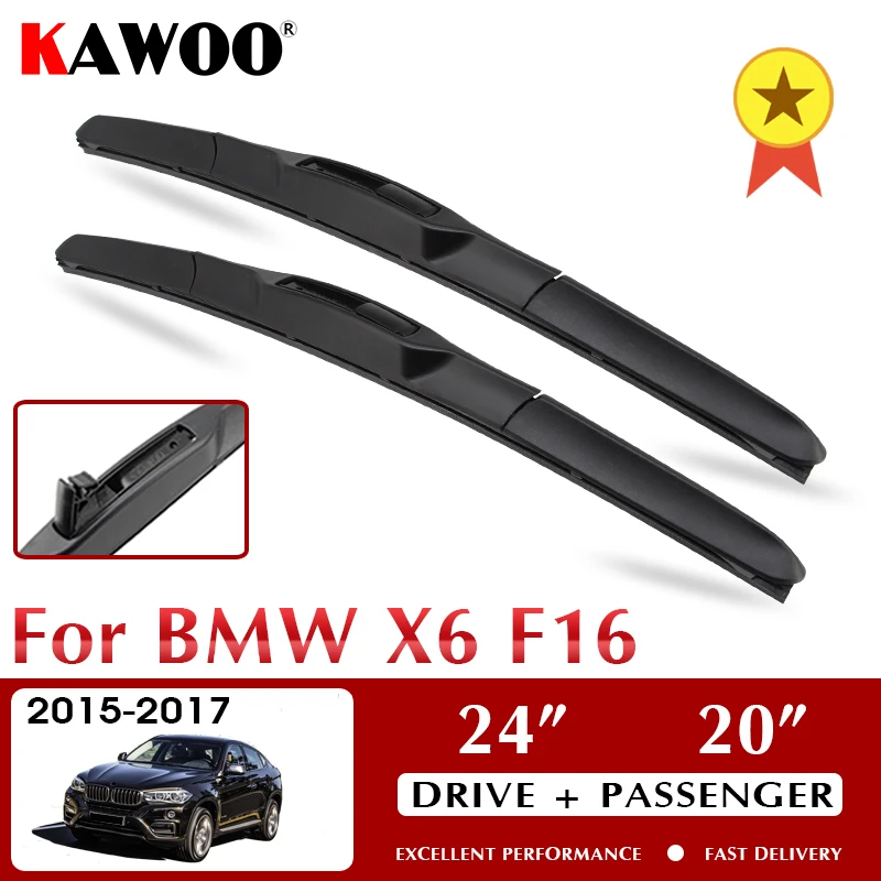 

KAWOO Wiper Front Car Wiper Blades For BMW X6 F16 October 2015 - Nov. 2017 Windshield Windscreen Window 24"+20" LHD RHD