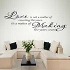 Наклейки на стену с надписью Love Counting The Years, Виниловые Наклейки для декора дома, спальни, гостиной, текстовые рисунки, обои 4142