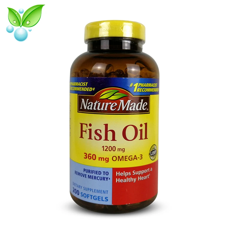 

US Original Nature Made Deep Sea Fish Oil Omega 3 Fatty Acid DHA1 Softgels 200 Capsules*2 Bottles