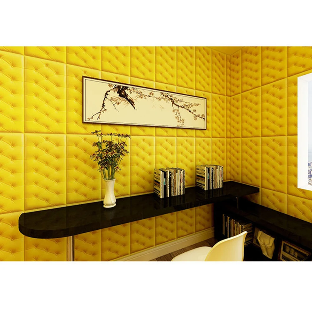 3D Waterproof Wallpaper Faux Leather Foam Self Adhesive for Living Room Bedroom Kids DIY Wall Stickers Background | Обустройство дома