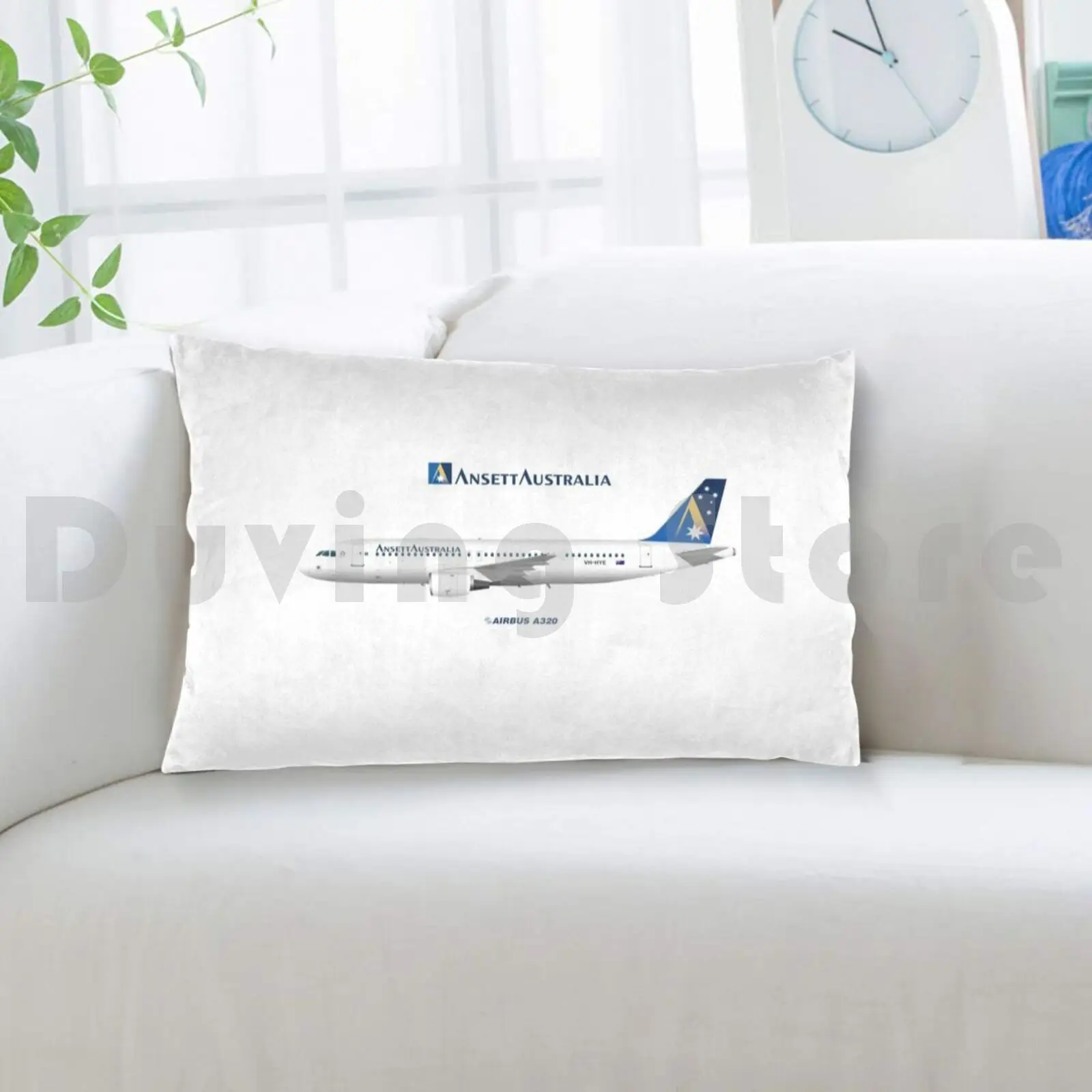 Иллюстрация Ansett австралийский Аэробус A320 подушка для самостоятельной сборки 50*70