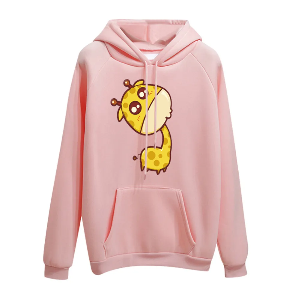 Зимний пуловер свитшоты Женская милая Толстовка С Карманами 2019 школьная