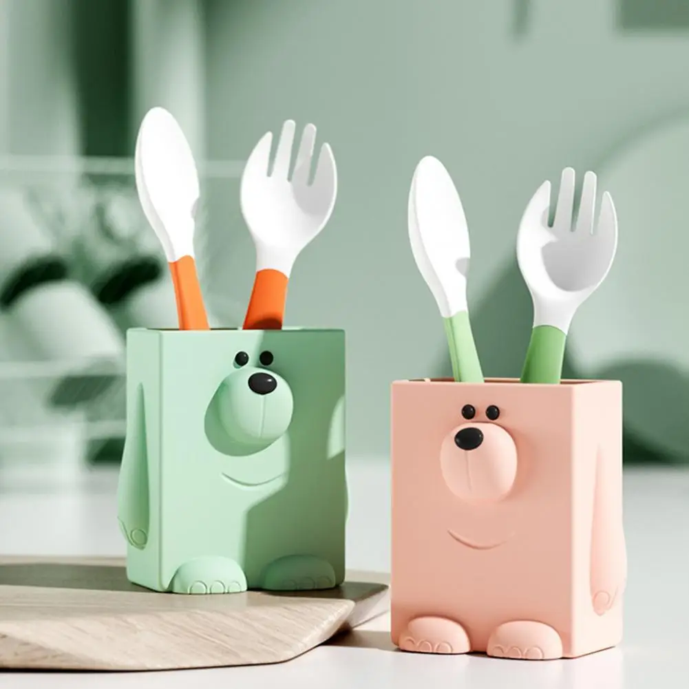 

Kawaii Медведь палочки для еды восхитительный внешний вид термостойкий силикон большой емкости ручка в форме палочек для еды держатель для до...