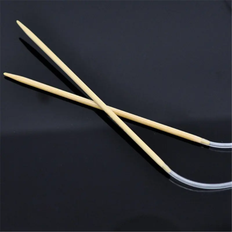 

(US3 3.25mm) Carbonized Bamboo Circular Knitting Needles Tube Crochet Knitting Hooks DIY Needlework Sweater Tool 120cm Long 1PC