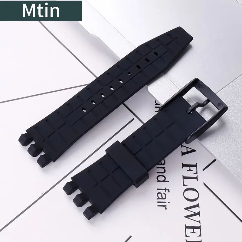 Silicone strap men's pin buckle For Swatch SVGK403 SVGK406SVGK409 mechanical watch rubber watch band accessories outdoor sports