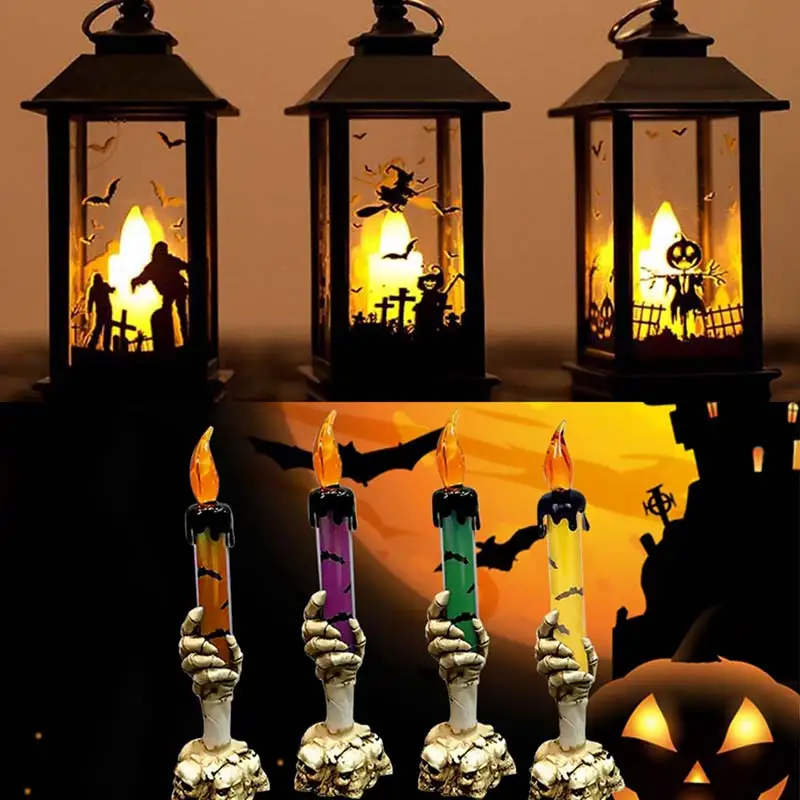 1 шт. портативная квадратная лампа для Хэллоуина имитация маленькой масляной