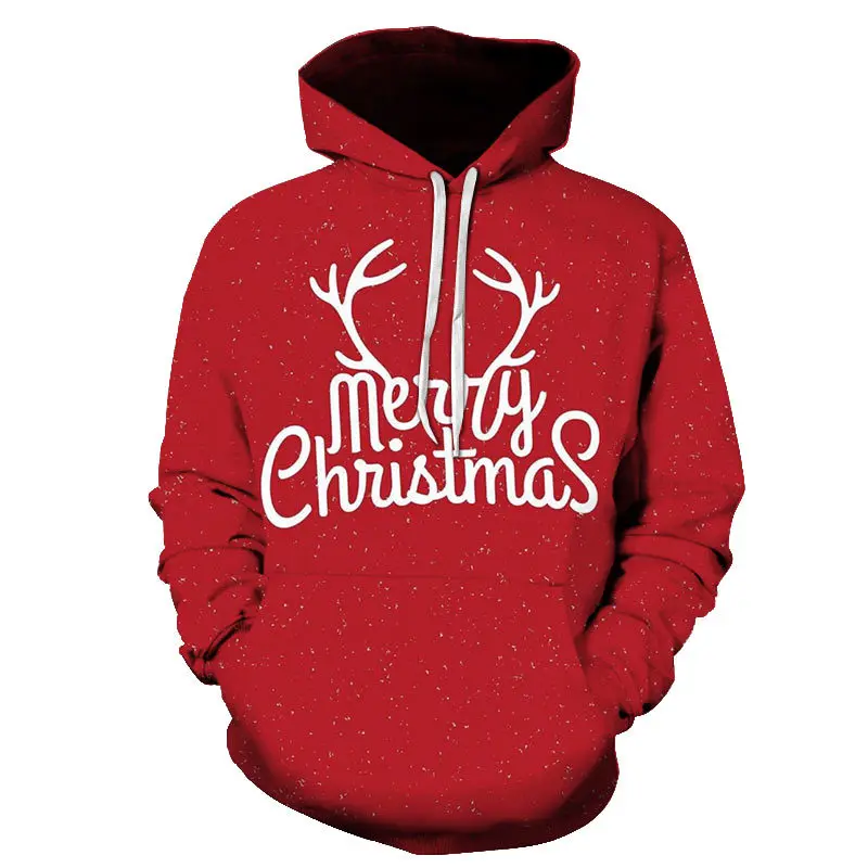 

Unisex Hooded Sweatshirt Christmas Festive Santa Claus Printed Happy Year Gift Men 3D Hoodie Fashion Oversized Pullover Clothing