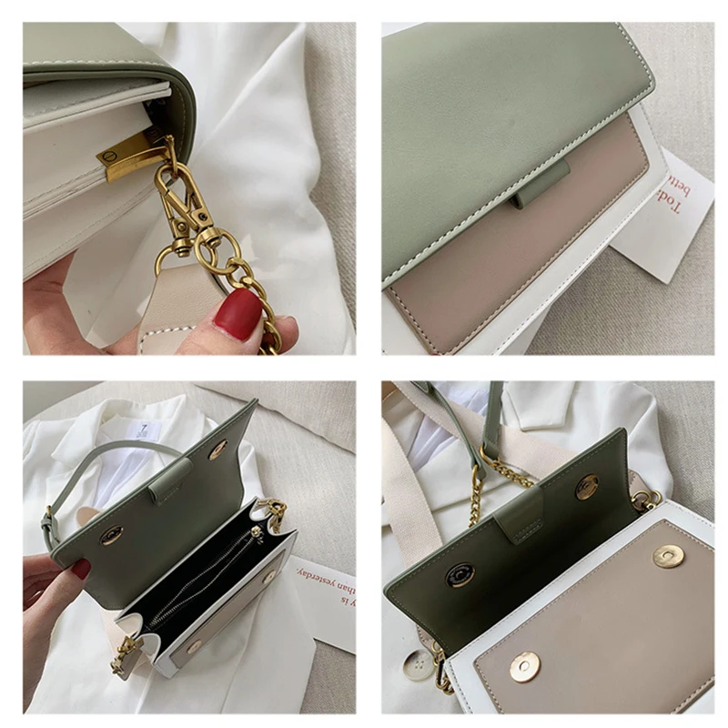

2020 Summer New Small Crossbody Bag Women's Bag Female Small Square Bag Simple Chain Bag Shoulder Bag Messenger Bag for Women