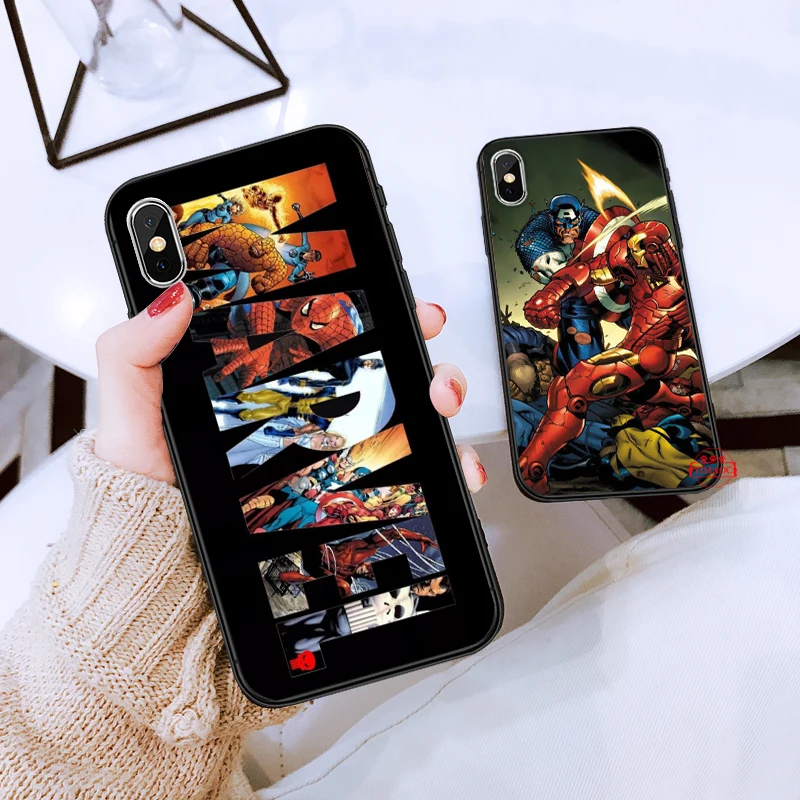 Marvel Comics logo DIY Printing Drawing Silicone Case for iPhone 5 5S 6 6S Plus 7 8 11 Pro X XS Max XR |