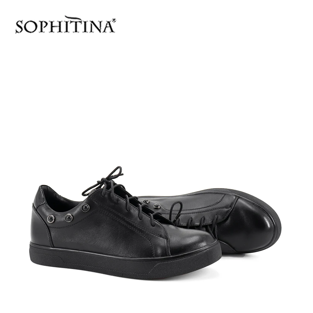 SOPHITINA/нейтральная женская обувь на плоской подошве; высокое качество; модная обувь из овечьей кожи на шнуровке; однотонная обувь ручной работы; Лидер продаж; новая обувь на плоской подошве для отдыха; C276