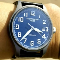 titanium automatic watch men nh35 mechanical wristwatch retro pilot self winding sapphire crystal luminous clock reloje hombre