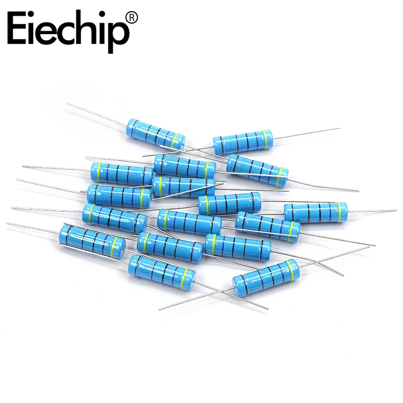 

10pcs/lot Metal film resistor 5W 1% fixed resistance 1 10 15 20 100 220 330 1K 1.5K 2.2K 3.3K 4.7K 10K 22K 47K 100K 470K 1M ohm