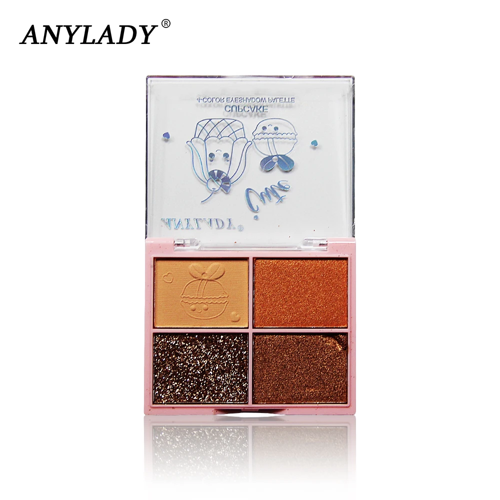 

ANYLADY Professional Brand Colorful Eye Shadow Palette 4 Colors Eye Makeup Glitter Shimmer Matte Blush Beginner