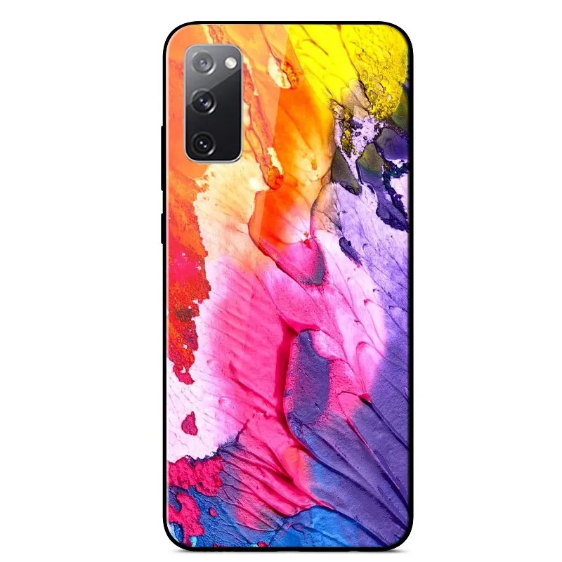 

For Samsung Galaxy S20 FE Case Mirror Painted Scratch resistant Tempered Glass shockproof Back Cover For Samsung S20 FE Cover