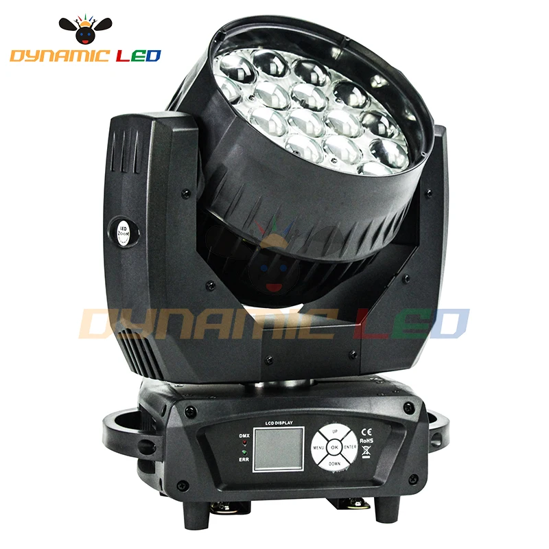 Moving Head Light RGBW Луч мыть 4в1 LED подсветка Zoom 1 шт. AURA 19x15 Вт сценический бар клуб Dj диско