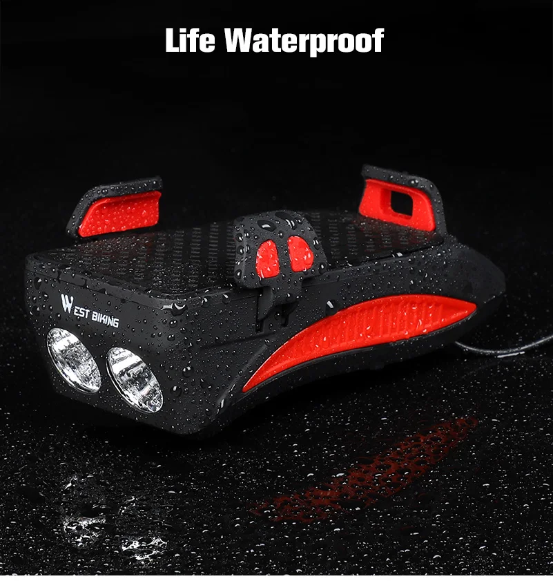 

4 IN 1 Bike Light Rainproof USB Rechargeable LED 4000mA MTB Front Lamp Headlight Ultralight Flashlight Bicycle Light