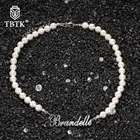 Женское Ожерелье с жемчугом TBTK, ожерелье с индивидуальными буквами из нержавеющей стали, элегантный чокер, модные ювелирные украшения