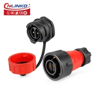 cnlinko m24 pbt plastic 2pin 500v 25a ip67 waterproof connector panel mounts electrical adapter outdoor cable for industrial use