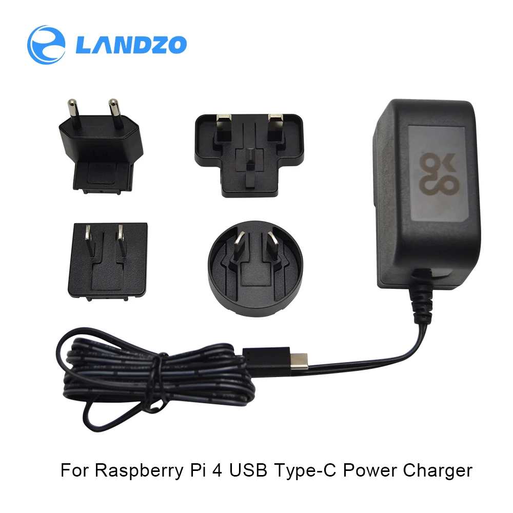 Оригинальное зарядное устройство Raspberry Pi 4 USB Type C со сменной вилкой 5 1 В 3
