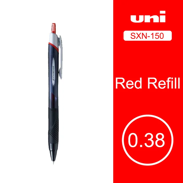 red ink Шариковая ручка UNI SXN-150-38 серии Jetstream 0,38 мм сглаживающая масляная ручка с низким коэффициентом трения Япония 1 шт - Цвет: red ink