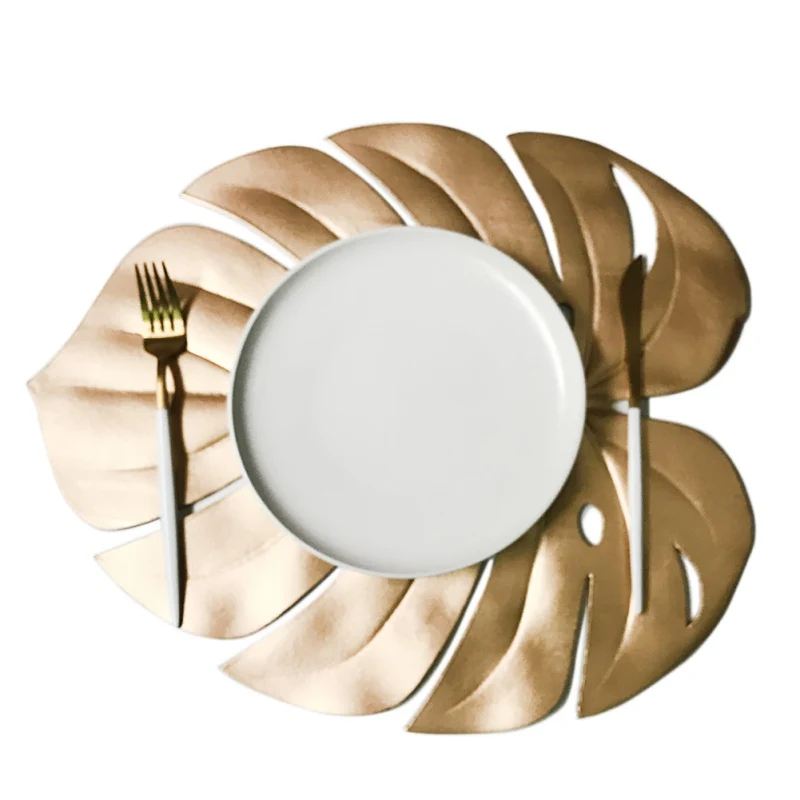 Черепаха салфетка под тарелку с лиственным рисунком искусственная Золотая